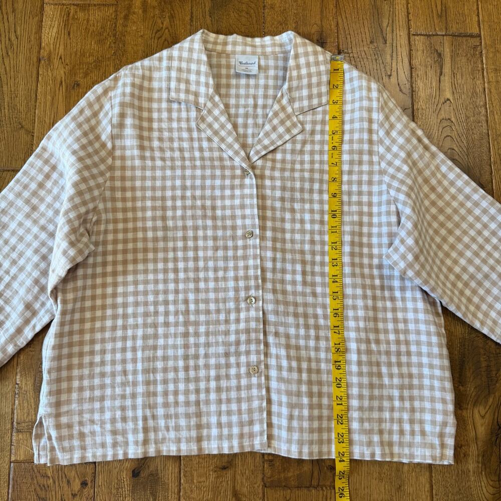 Westbound 100% Linen Button Up Shirt Womens XL with Linen Blend Capri Pants L - Picture 12 of 14